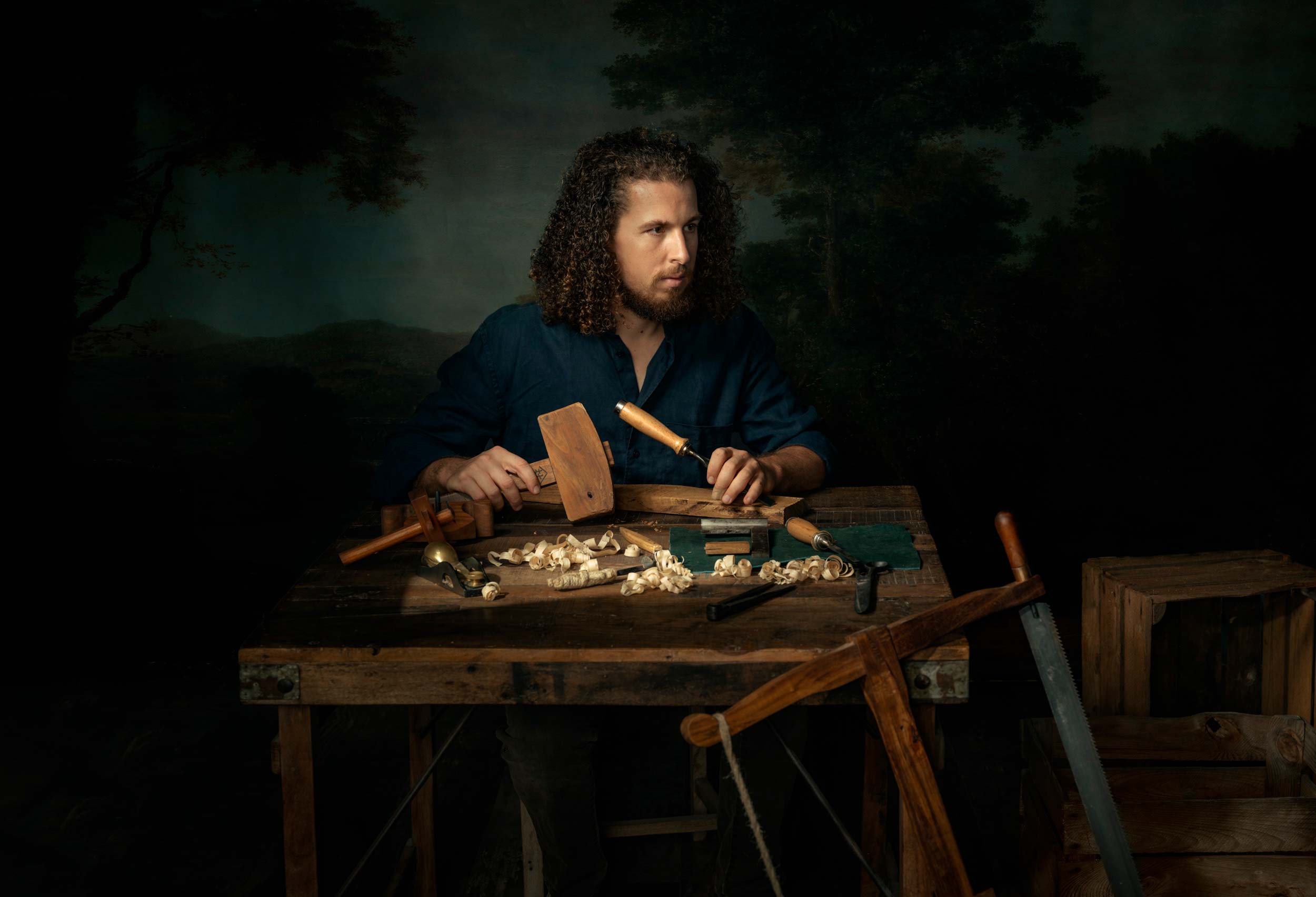 Portrait fine art - Robert, style tableau de maître, lmmière picturale et intemporelle.